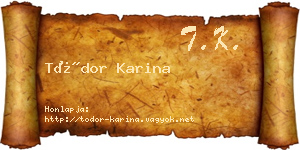 Tódor Karina névjegykártya